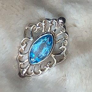 TOPAZ & Silver Filigree Ring, size 8. Vintage GORGEOUS